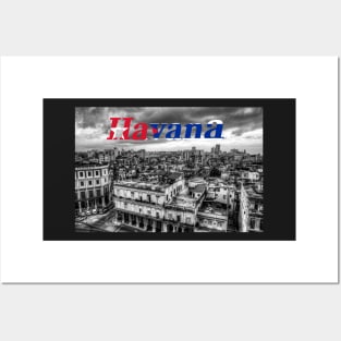 Havana Rooftops, Cuba And Cuban Flag Posters and Art